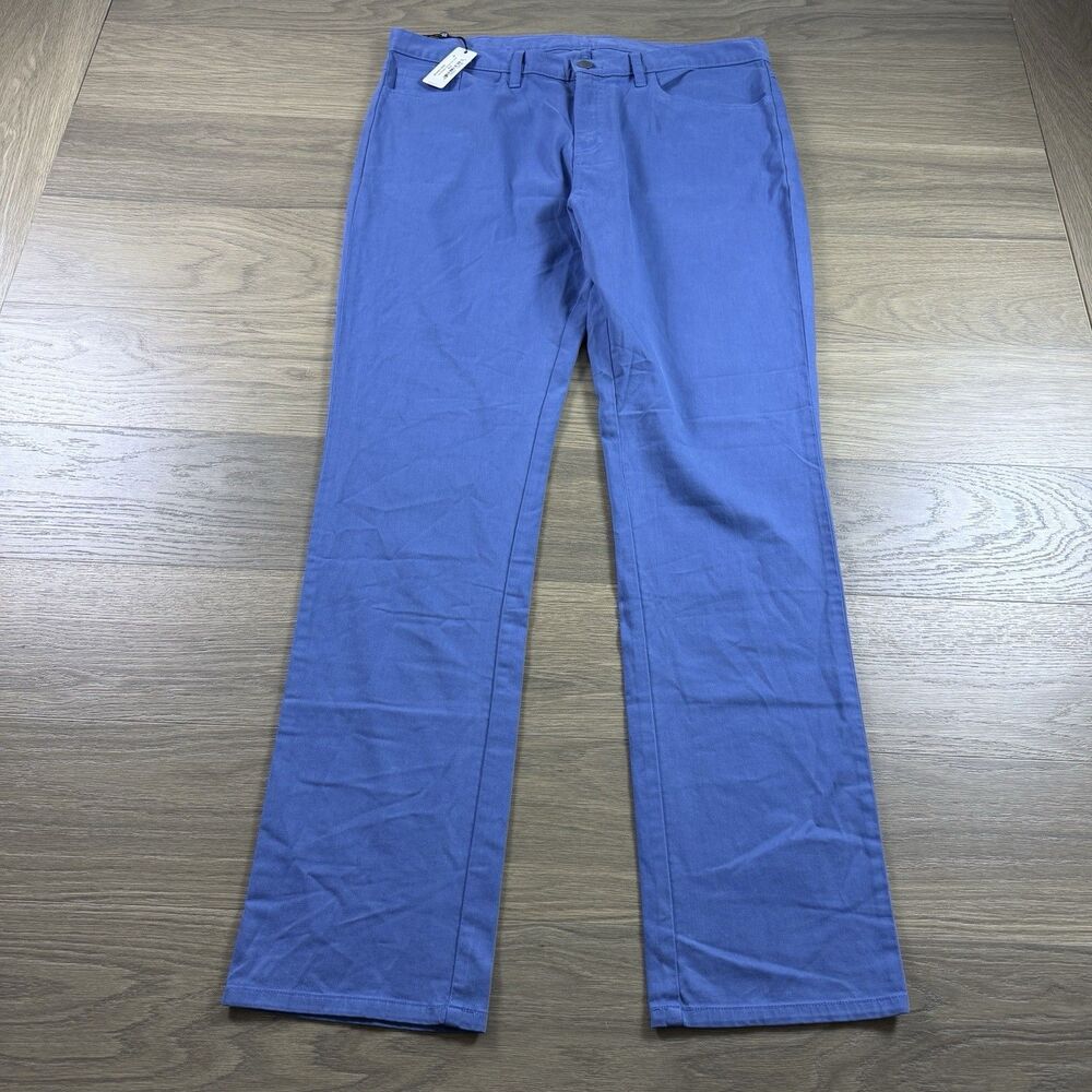 Turtleson Pants Men 38x34 Blue York Moleskin 5 Pocket Golf Slack Stretch